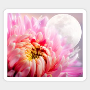 Chrysanthemum and Moon Sticker